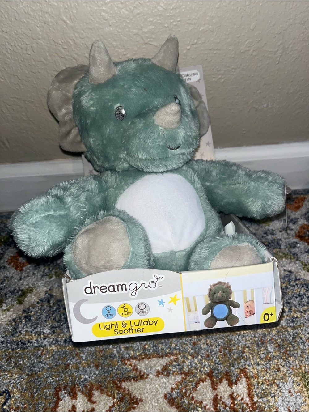 Dreamgro new in package light up and lullaby dinosaur plush for baby - Picture 2 of 2